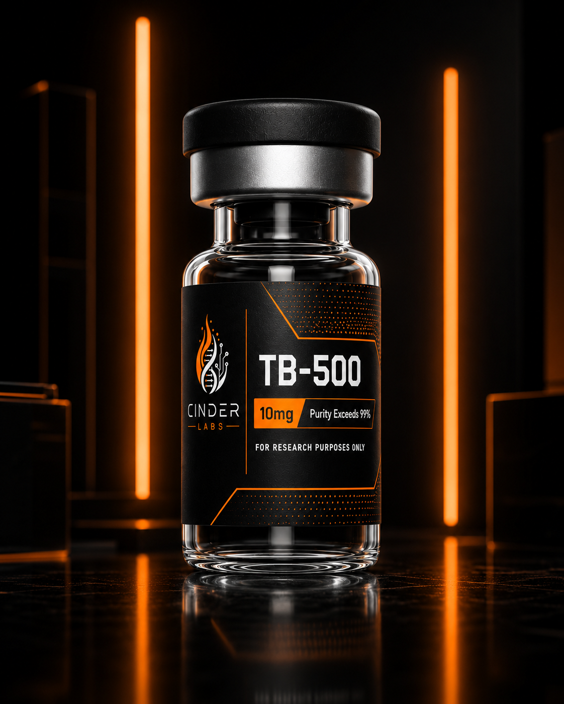 Cinder Labs TB-500 research vial, 10mg